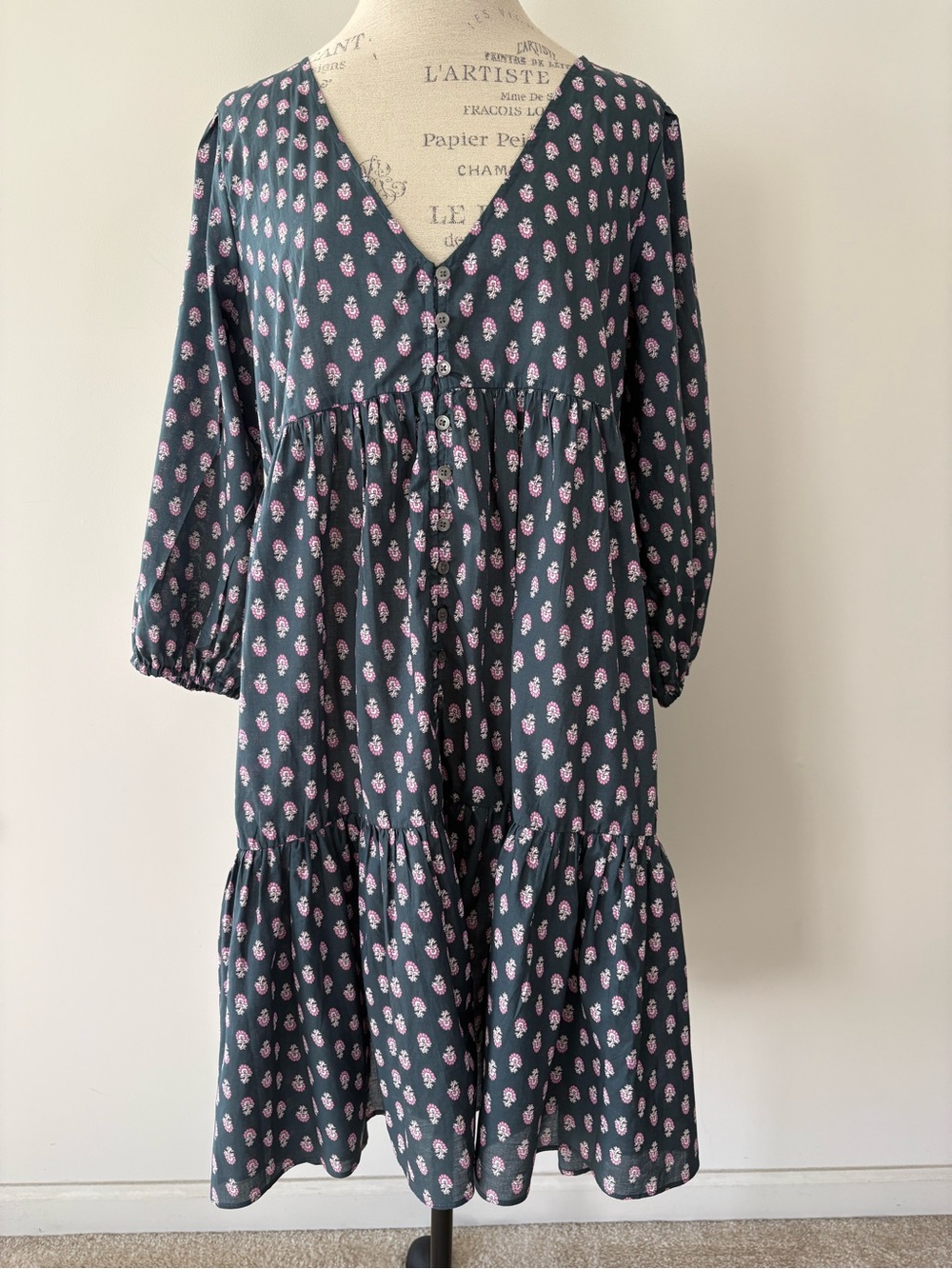 J. Crew Tiered Cotton Voile Beach Dress in best buds